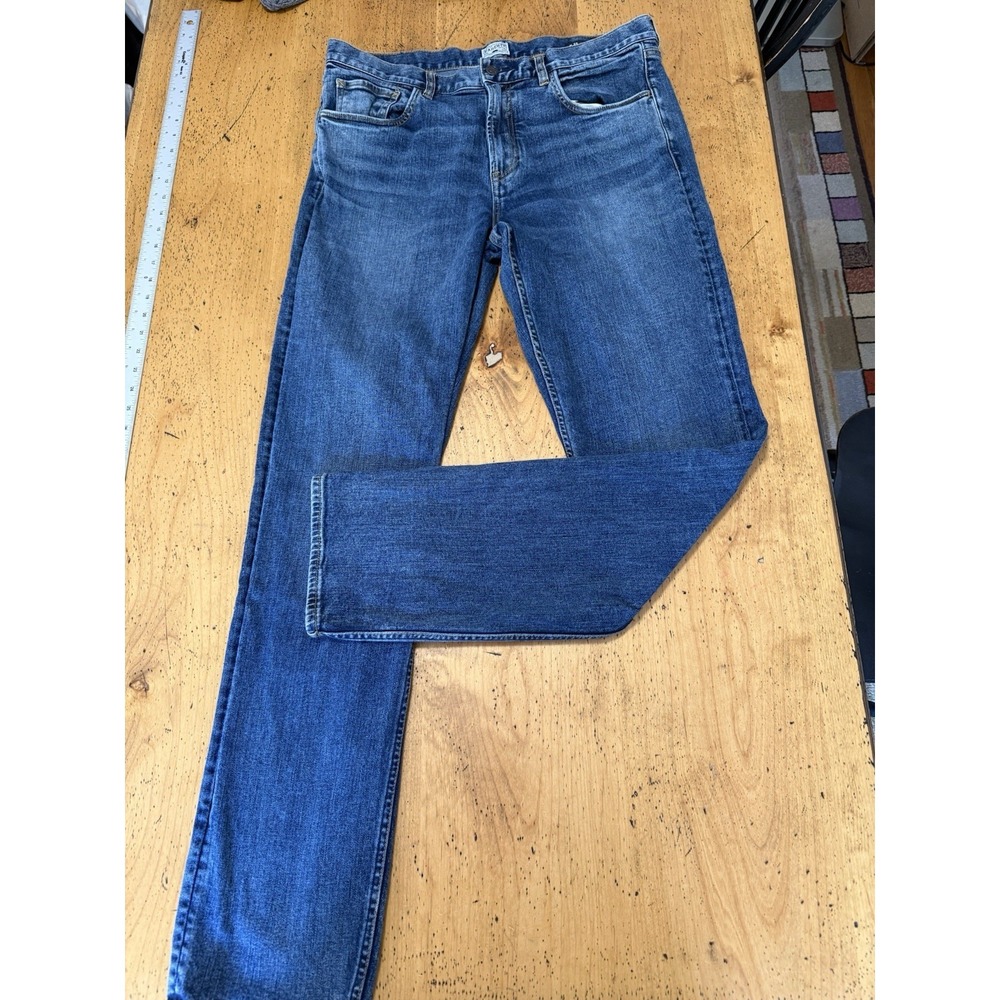 Faherty Brand Mens Jeans 35x34 Medium Wash Stretch Straight Leg Denim Feel Good